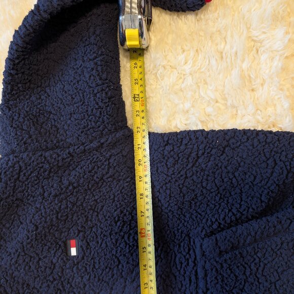Tommy Hilfiger Women's Sport Sherpa 1/4 Zip Pullover | Navy, Size Medium - Picture 7 of 10